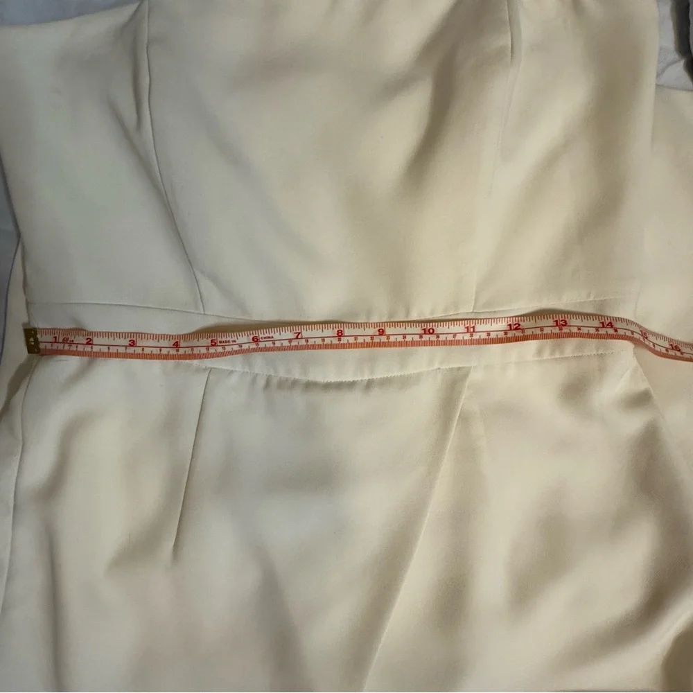 WHBM Convertible Strapless Split-Leg Jumpsuit in Ivory Size 8 - Picture 7 of 8